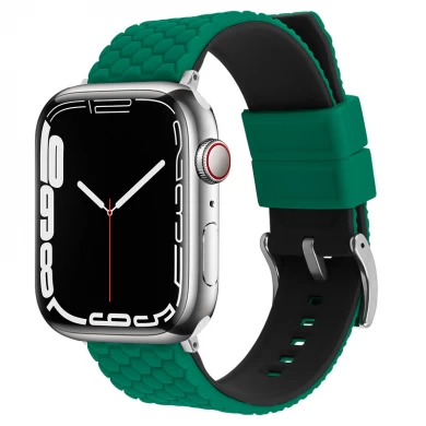CBIW499 Deshencomb Design Dual Color Silicone Watch Bands for Apple Watch Ultra 49mm Series 8/7/6/5/4/3