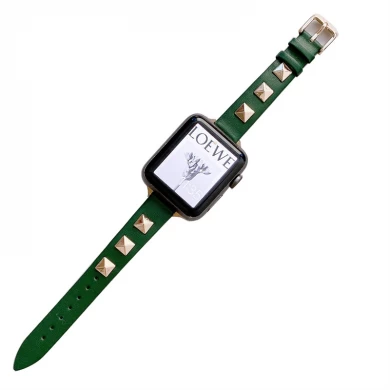 CBIW501 Slim Fashion Geuthesine Leather Bracelet Watch Band pour Apple Watch Series 7 SE 6 5 4 3 2 1