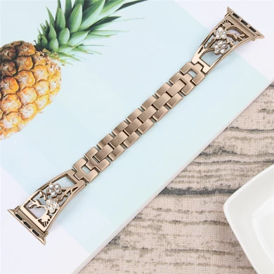 CBIW51 Hollow-out Diamond Metal Watch Band For Apple Watch