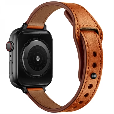 CBIW510 Verstelbare lus echte lederen horlogeband voor Apple Watch Series 7 SE 6 5 4 3 2 1