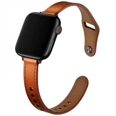 CBIW510 Регулируемая петля подлинная кожаная часовая полоса для Apple Watch Series 7 SE 6 5 4 3 2 1