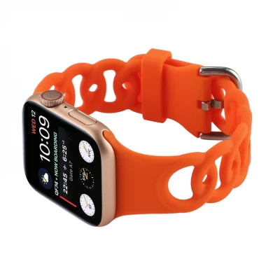 CBIW514 Hollow-out siliconen horlogebanden voor Apple Watch 41 mm 45 mm 44 mm 40 mm 42 mm 38 mm