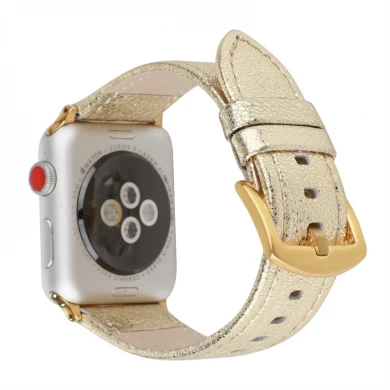 CBIW515 Bling Glitter Genuine Leather Watch Band For iWatch Series 7 SE 6 5 4 3 2 1