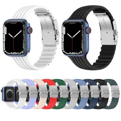 CBIW519 Bandas de reloj de silicona de hebilla plegable para Apple Watch Ultra 49 mm Serie 8/7/6/5/4/3