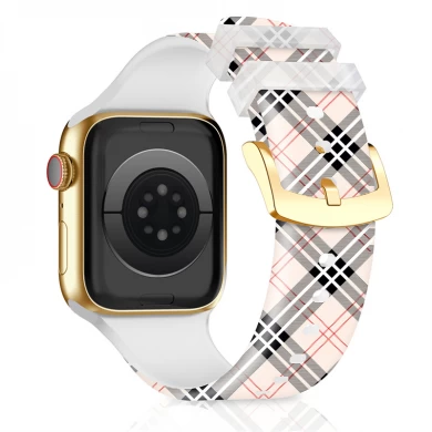 CBIW520 Aangepaste bedrukte siliconenbanden Transparante horlogeband voor Apple Watch Series 7/SE/6/5/4/3