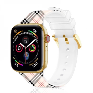 CBIW520 Benutzerdefinierte gedruckte Silikongurte Transparent Watch Band für Apple Watch Series 7/SE/6/5/4/3