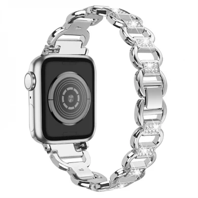 CBIW526 Factory Wholesale Charm Diamond Metal Wristband Strap For Apple Watch Series 8 7 6 5 4 3 Ultra