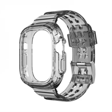 CBIW532 Nuovo design Clear Clear TPU cinturino da polso per Apple Watch Ultra 49mm con custodia per paraurti