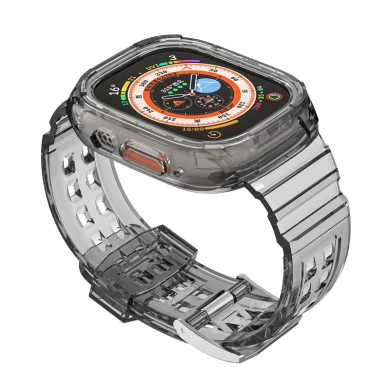 CBIW532 Neues Design Clear TPU Armband -Armband für Apple Watch Ultra 49mm mit Stoßfängergehäuse
