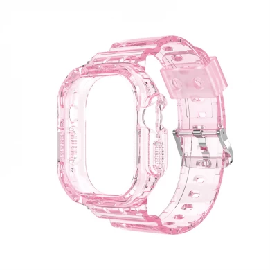 CBIW533 Transparent TPU Wrist Watch Strap For Apple iWatch Ultra 49mm