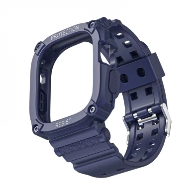 CBIW534 Sport Rugged TPU Watch Band for Apple iWatch Ultra 49mm مع غطاء واقعي