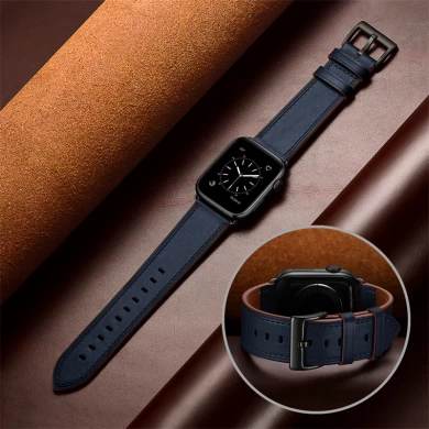 CBIW538 Business Genuine Leather Watch Band for Apple Watch Ultra Series 8 7 6 5 4 3