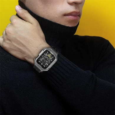 CBIW539 Men Luxury Watch Silicone Riem met Case for Apple Watch Series 8 7 6 5 4 Band 44mm 45 mm