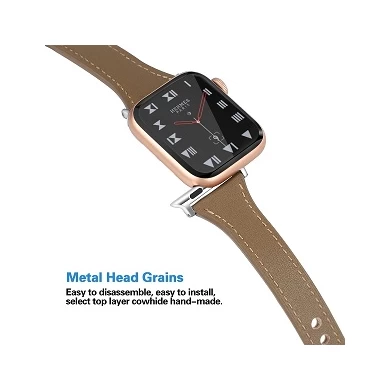 CBIW56 Slim Genuine Leather Watch Band FOr Apple Watch