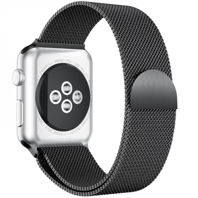 CBIW61 magnetische sluiting Milanese lus roestvrijstalen horlogeband voor Apple Watch Ultra Series 8 7 6 5 4 3