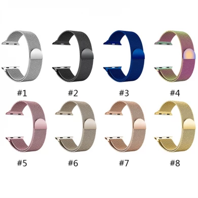 CBIW61 magnetische sluiting Milanese lus roestvrijstalen horlogeband voor Apple Watch Ultra Series 8 7 6 5 4 3