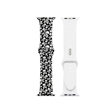 CBIW66 Fashion Pattern Printed Silicone Watch Band For Apple Watch
