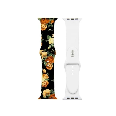 CBIW66 Fashion Pattern Printed Silicone Watch Band For Apple Watch