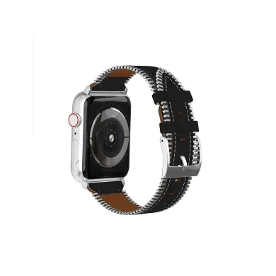 CBIW67 Modern Zipper Echtes Leder Uhrenarmband Für Apple Watch 38mm 42mm 40mm 44mm