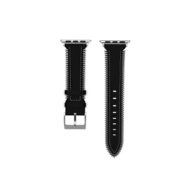 CBIW67 Correa de reloj de cuero genuino con cremallera moderna para Apple Watch 38 mm 42 mm 40 mm 44 mm