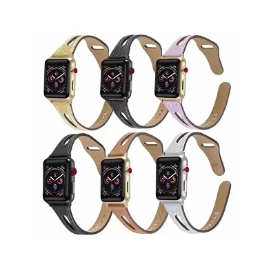 CBIW69-1 Bling Skórzany pasek do zegarka do Apple Watch Series 1 2 3 4