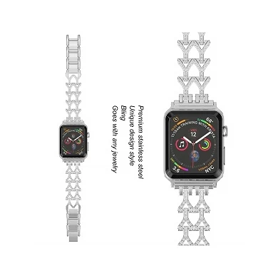 CBIW74 Apple Watch用の新しいデザインのブリンブリンメタル時計バンド