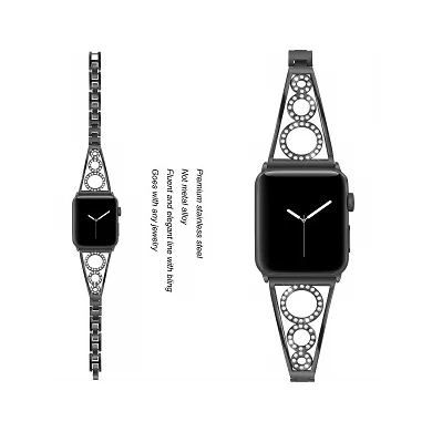CBIW75 Bracelet de montre en métal avec strass pour femme