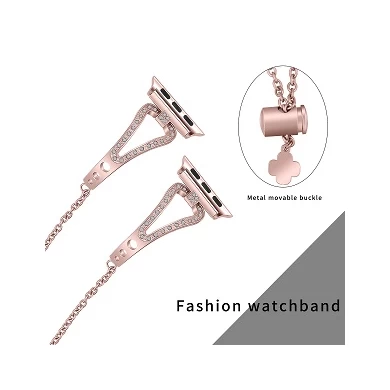 CBIW83 Cinturino in acciaio inossidabile con strass di diamanti da donna per Apple Watch