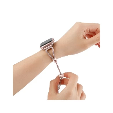 CBIW83 Cinturino in acciaio inossidabile con strass di diamanti da donna per Apple Watch