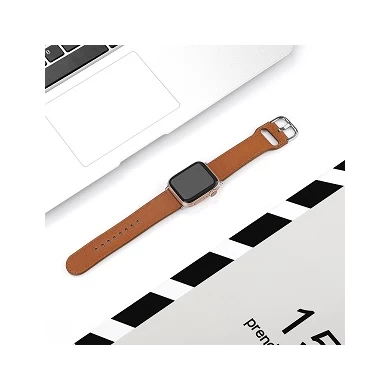 Bande de montre en cuir véritable CBIW87 pour Apple Watch série 5 4 3 2 1
