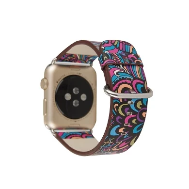 CBIW88 Pattern Printed PU Leather Watch Strap For Apple Watch