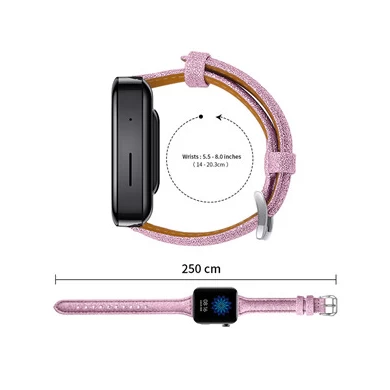 Bracelet de montre en cuir CBMU14 Bling pour montre intelligente Xiaomi mi