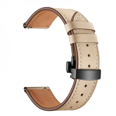 CBSG1006 Trendybay Butterfly Buckle Cinturino orologio vintage in pelle a grana alta per Samsung Gear S3