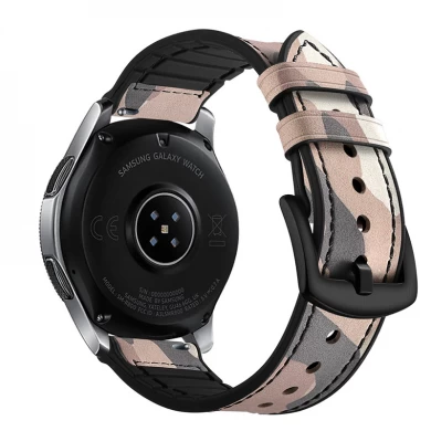 CBSG1021 Trendybay 20mm 22mm Kamuflaj Hakiki Deri Silikon Watch Band