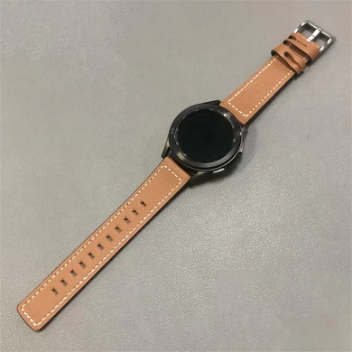 CBSGW-02 Trendybay Retro Echtes Leder Uhrenarmband Strap für Samsung Galaxy Watch 4 Classic 42mm 46mm Watch4 40mm 44mm