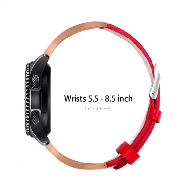 CBSW204 Fashion 22mm Diamond Ceramics Genuine Leather WatchBand For Samsung Smart Watch