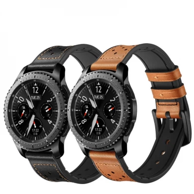 Cinturini per orologi in silicone con cinturini in vera pelle Samsung Gears S3 CBSW416