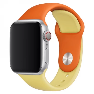 CBTN11 Nowy miękki silikonowy pasek do zegarka w kontrastowym kolorze do zegarka Apple