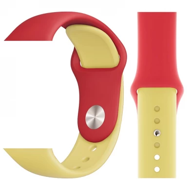 CBTN11 nouvelle bande de montre en silicone souple de couleur contrastée pour Apple Watch