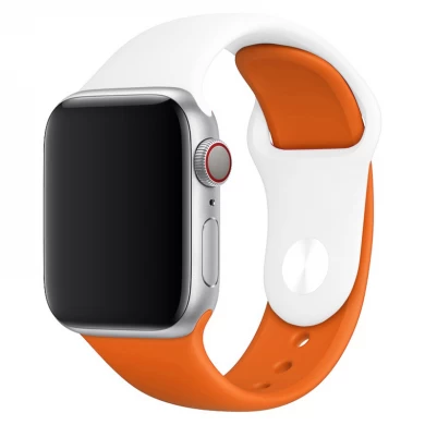 CBTN11 Nueva banda de reloj de silicona suave de color de contraste para Apple Watch