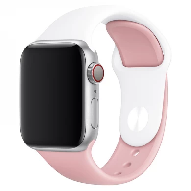 CBTN11 Nueva banda de reloj de silicona suave de color de contraste para Apple Watch