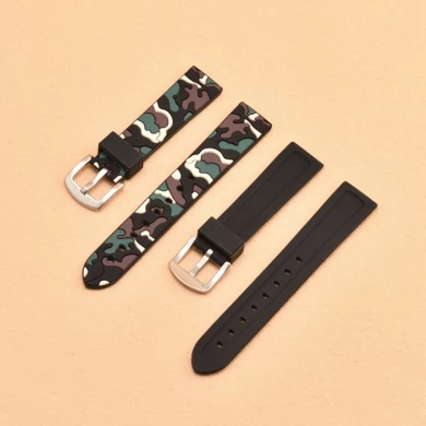 CBUS03 18mm 20mm 22mm 24mm Camouflage Silicone Watch Band