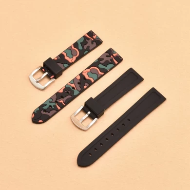 CBUS03 18mm 20mm 22mm 24mm Camouflage Silicone Watch Band