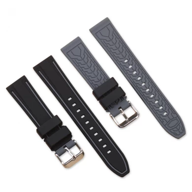 CBUS07 20mm 22mm 24mm 26mm Double Color Silicone Watch Band