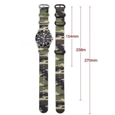 CBUS106 One Piece Ejército militar Camuflaje Cinturón de reloj Nylon Watch Band 20mm 22mm