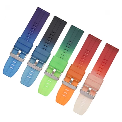 CBUS203 22-mm-TPU-Uhrenarmband mit Farbverlauf Correa de reloj Uhrenarmbänder mit Schnellverschluss-Federstangen