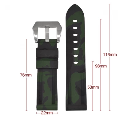 CBUS22 20mm 22mm 24mm 26mm Camouflage Rubber Silicone Watch Band