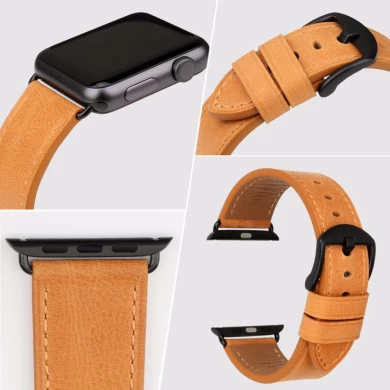 CBUW05 Bracelet de montre en cuir de qualité pour montre Apple Watch Series 5 4 3 2 1