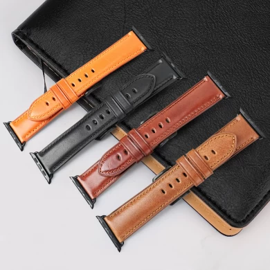 CBUW07 Genuine Leather Watch Band For Apple Watch 44mm 42mm 40mm 38mm