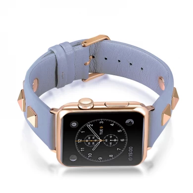 CBWB69 Trendybay Fashion Rivet Echtes Leder Ersatzband für Apple Watch
